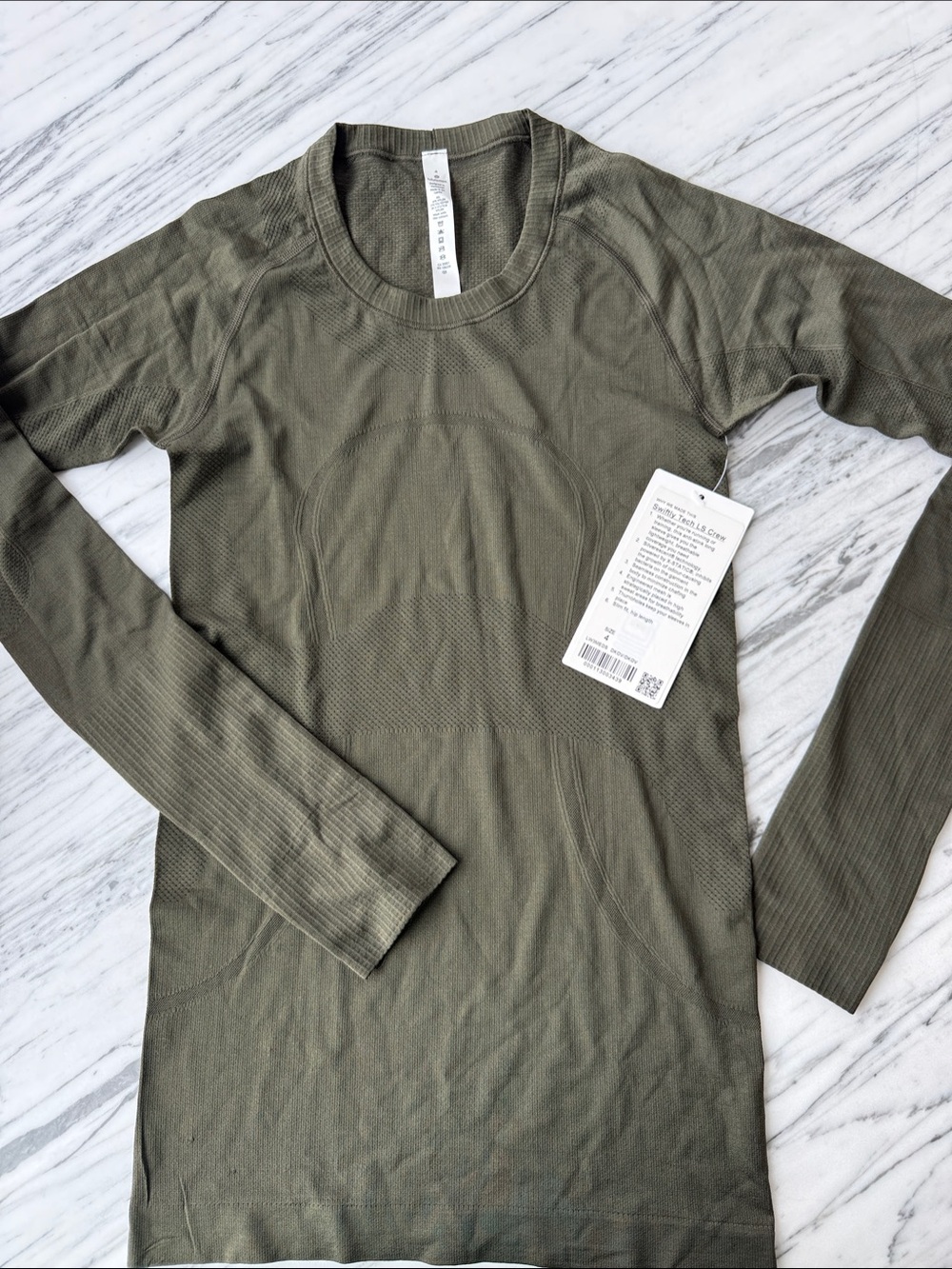NWT Lululemon Swiftly Tech LS Crew Long Sleeve Seamless Top - Olive